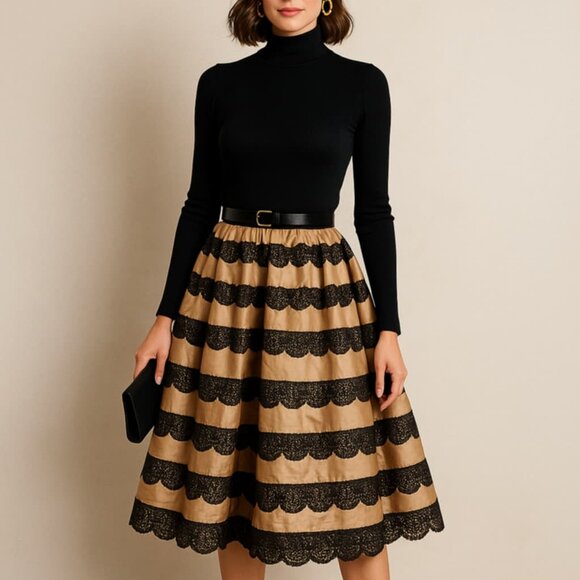 Vintage 50s Joe Davidson Originals Circle Skirt MidCentury MCM Rockabilly sz 10 - Picture 1 of 6